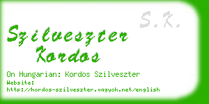 szilveszter kordos business card